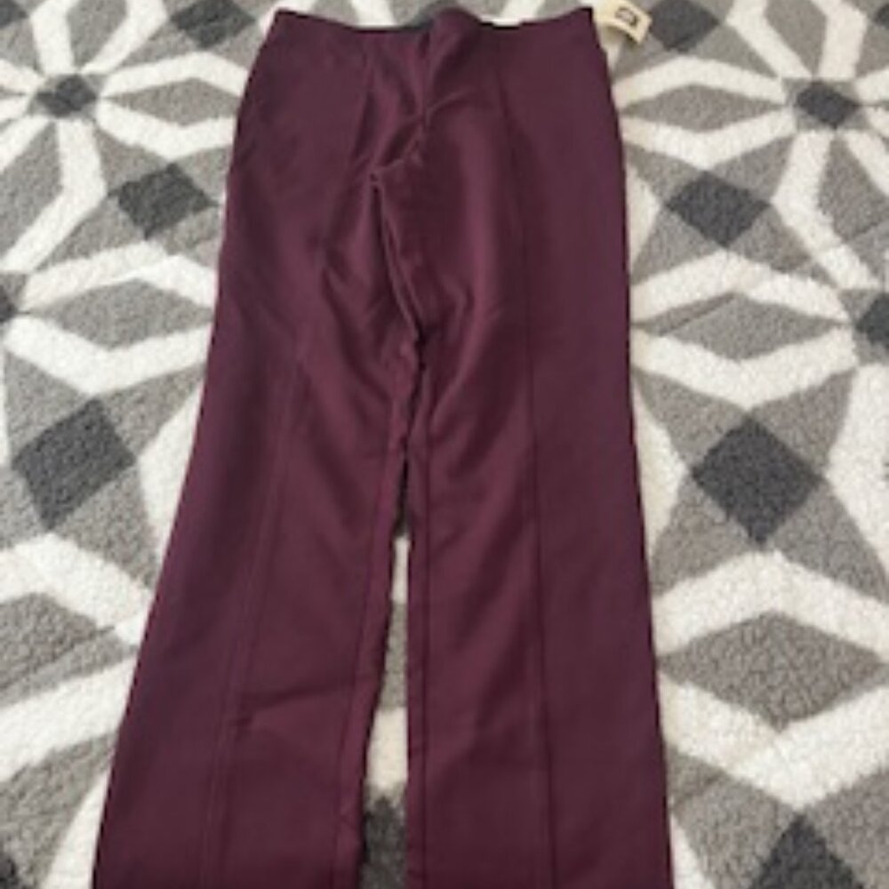 Anne Klein women dress pants, burgundy noir.